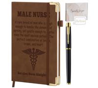 Filten Male Nurse Gifts for Men Leather Journal Notebook 200 Pages A5 Lined with Inner Pocket and Pen Appreciation Gifts for Male Nurses