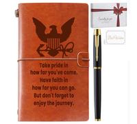 Filten Navy Gifts for Men Military Leather Journal Notebook with Pen for Navy Graduation Retirement Military for Men Women