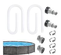 Filter Pump Hose, Pumps Replacement Hoses, Gray Heavy-Duty Construction, Leak-Resistant Threaded Ends, Flexible Design, Pool Hose for Circulation Flow Cleaning and Plumbing Maintenance Use