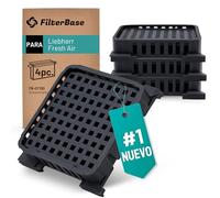 FilterBase® Fresh Air Filtro para Frigorífico Liebherr | 4 unidades | Filtro de carbón activo compatible con 9096989 9882460 988246000 y 7440021-00