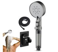 Filtered Shower Head, 5 Spray Modes Handheld Showerhead, Hard Water Solution with Hose & Bracket, Spa Quality Bathroom Kit for Hotel, Apartment, RV, Household Use, Elegant Bathroom Accent