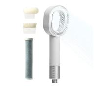 Filtered Shower Head con cabezal de cepillo de esponja y cartucho de filtro largo de carbón, suave para la piel y el cabello, 3 modos, filtro de baño para hombre y mujer, color blanco