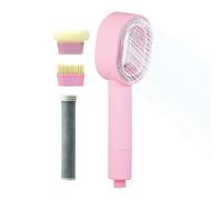 Filtered Shower Head con cabezal de cepillo de esponja y cartucho de filtro largo de carbón, suave para la piel y el cabello, 3 modos, filtro de baño para hombres y mujeres (rosa)