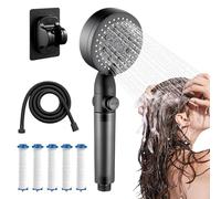 Filtered Shower Head - Handheld Shower Head Filter with Adjustable Settings | Bathroom Accessories for Pet Bathing, Dorm, Rv, Apartment, Hotel, and Home Use | High Pressure Water Saving Showerhead wit