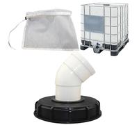 Filterkappe für IBC-Taschen - 45° & 90° Schlauchadapter Winkel Set mit Befestigung füir IBC-Behälter | IB'C Tote Zubehör für Wassercontainer Indoor Outdoor Tanksysteme & Gartenschlauchanschluss