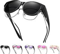 Filterseed Sunglasses, 2025 New Polarized Protection Trendy Round Cat-eye Sunglasses, Polarized Sunglass Fit Over Glasses, Round Frame Sun Shades for Driving Traveling Fishing & Cycling (Black)