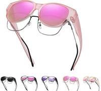 Filterseed Sunglasses, 2025 New Polarized Protection Trendy Round Cat-eye Sunglasses, Polarized Sunglass Fit Over Glasses, Round Frame Sun Shades for Driving Traveling Fishing & Cycling (Pink-A)