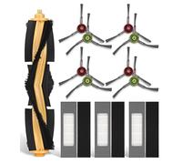 Filtrar Cepillo Piezas de Repuesto 12 piezas Accesorios Conjunto por Aspirador Robot Ecovacs DEEBOT OZMO T8 AIVI 1 cepillo principal 3 filtros 8 cepillos laterales Kit de Recambios Aspiradora Robot