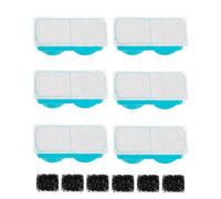 Filtres Pour Fontaine À Eau Pour Chat - Lot de 6 Filtres + 6 Éponges Anti-Odeurs, Remplacement Distributeur D'Eau Animaux, Entretien Quotidien Maison Et Intérieur