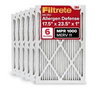 Filtrete 17.5 x 23.5 x 1, filtro de aire para horno de CA, MPR 1000, defensa contra microalérgenos, paquete de 6 (dimensiones exactas 17.19 x 23.19 x 0.81)