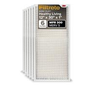 Filtrete Filtro de aire de 12 x 30 x 1, MPR 300, MERV 5, Clean Living Basic Dust 3 meses, filtro de aire plisado de 1 pulgada, 6 filtros