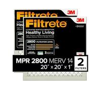 Filtrete Filtro de aire de 20 x 20 x 1, MPR 2800, MERV 14, reducción de partículas ultrafinas de vida saludable, filtros de aire plisados de 1 pulgada, 2 filtros