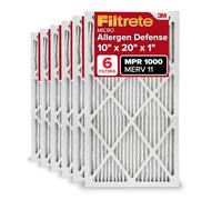 Filtrete Filtro de aire MPR 1000 MERV 11, defensa contra alérgenos, paquete de 6 (dimensiones exactas 9.81 x 19.81 x 0.81 pulgadas)