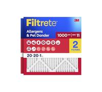 Filtrete Filtro de aire para caldera de aire acondicionado, MERV 11, MPR 1000, defensa contra microalérgenos, filtro electrostático plisado de 3 meses, paquete de 2 unidades (tamaño real 19.7 x 19.7 x