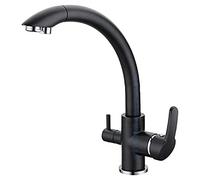 Filtri Acqua Italia Grifo de 3 vías negro para purificador de agua