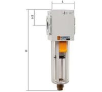Filtro 5micrones G3/8'' 2900l/min Auto Doble Pared Plástico EMC 3A