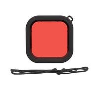 Filtro a Prueba de Agua, Buceo Submarino Filtro de Lente de acción Deportiva Accesorio de fotografía con Cuerda para cámara de acción 8 Carcasa Impermeable(Rojo)