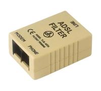 Filtro ADSL con salida filtrada para conexión de módem, mejora la calidad de la señal y reduce interferencias.