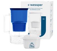 Filtro Agua Jarra Cristal 3L Azul Wessper D2 Borosilicato 2 Cartuchos Libre d...