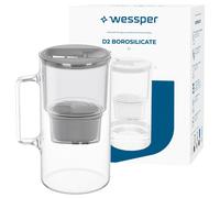 Filtro Agua Jarra Cristal 3L Gris Wessper D2 Borosilicato 1 Cartucho Libre de...