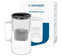 Filtro Agua Jarra Cristal 3L Negro Wessper D2 Borosilicato 1 Cartucho Libre d...