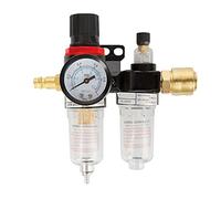 Filtro Agua para Aire Comprimido, 1/4" Regulador de Aire Comprimido, filtro aceite agua, manómetro separador de agua de aire comprimido, Separador de agua del aceit con copa del lubricante