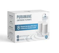 Filtro Agua Puramane (2000 L) - Cartucho de recambio para Filtro Agua Grifo con carbón activado, filtro antical. Reduce micropartículas, metales pesados y cal. Incluye 2 filtros.