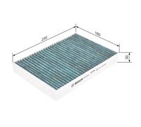BOSCH Filtro, aire habitÃ¡culo (Ref: 0 986 628 526)