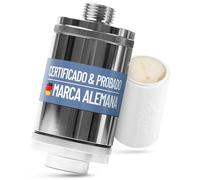 Filtro antilegionela baño ducha Longlife | Certificado | Juego completo con filtro de recambio | Protección inmediata para casa, piso, hotel | Elegante y discreto