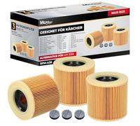 Filtro aspiradora Karcher WD3 WD2, 3 filtros cartucho compatibles con Kärcher, repuesto KFI 3310 para seco húmedo SE 4001 SE 4002 MV2 MV3, sustituye 6.414-552.0 6.414-772.0 - McFilter 3 uds