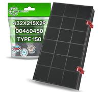 Filtro Carbono Campana Extractora 432x215x29 mm Tipo 150 con Código Original 460450 00460450 para Bosch 484000008580 para Philips para Whirlpool 9029793669 para AEG para Electrolux - ONIX TECH