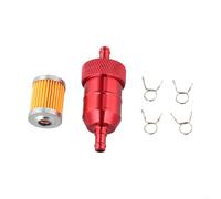 Filtro Combustible Aluminio 8mm para Moto para atv Filtro Combustible(Red)