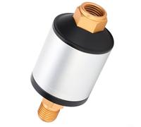 Filtro compresor de aire de aluminio con entrada y salida roscadas, diseñado para una separación eficaz de la humedad y uso a largo plazo en entornos de taller (plateado)