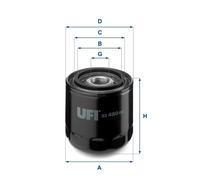 Filtro de aceite Cartucho filtrante 23.480.00 UFI