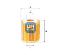 Filtro de aceite Cartucho filtrante 25.056.00 UFI para FORD MAZDA