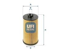Filtro de aceite Cartucho filtrante 25.199.00 UFI para VAUXHALL OPEL