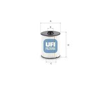 Filtro de aceite Cartucho filtrante 25.228.00 UFI para FIAT DUCATO Furgoneta