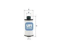 Filtro de aceite Cartucho filtrante 25.231.00 UFI para ALFA ROMEO GIULIA STELVIO