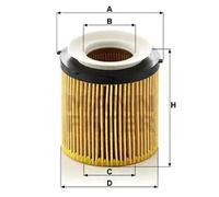 Filtro de aceite Cartucho filtrante HU 8002 y MANN-FILTER para BMW ALPINA