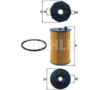Filtro de aceite Cartucho filtrante OX 205/2D MAHLE para LAND ROVER JAGUAR