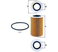 Filtro de aceite Cartucho filtrante OX 436D MAHLE para KIA HYUNDAI