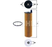 MAHLE Filtro de aceite motor Cartucho filtrante con junta OX 823/6D Compatible con MERCEDES-BENZ Clase C T-modell S205 Clase C Sedán W205 Clase E T-modell S213 Clase E Sedán W213 VITO Furgón W447