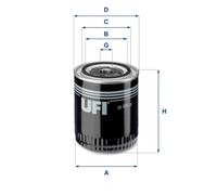 Filtro de aceite Filtro enroscable 23.465.00 UFI para AUDI VW SKODA