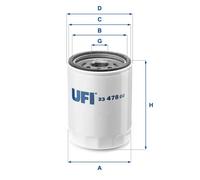 UFI Filters Filtro de aceite para SMART: Forfour & MITSUBISHI: Colt (Ref: 23.478.00)