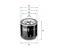 Filtro de aceite Filtro enroscable 23.628.00 UFI para RENAULT NISSAN DACIA