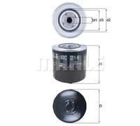 MAHLE Filtro de aceite motor Filtro enroscable OC 214