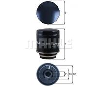 MAHLE Filtro de aceite motor Filtro enroscable OC 593/3 Compatible con VW Polo V Hatchback 6R1, 6C1 GOLF VI 5K1 Passat B7 Variant 365 TOURAN 1T3 TOURAN 1T1, 1T2 Passat B6 Variant 3C5