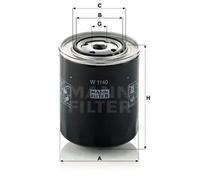 Filtro de aceite Filtro enroscable W 1140 MANN-FILTER para FIAT IVECO EBRO SAME