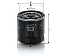 Filtro de aceite Filtro enroscable W 6031 MANN-FILTER para TOYOTA LEXUS SUZUKI