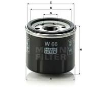 Filtro de aceite Filtro enroscable W 66 MANN-FILTER para RENAULT DACIA NISSAN